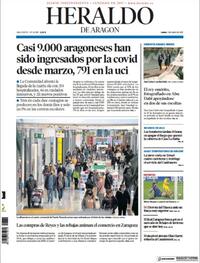 Portada Heraldo de Aragón 2021-01-04