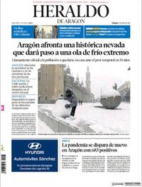 Portada Heraldo de Aragón 2021-01-10