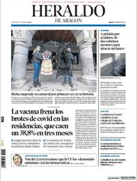 Portada Heraldo de Aragón 2021-02-11