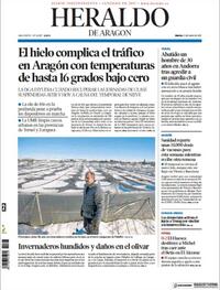 Portada Heraldo de Aragón 2021-01-12