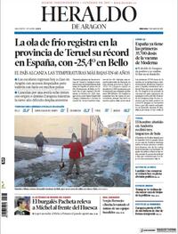 Portada Heraldo de Aragón 2021-01-13