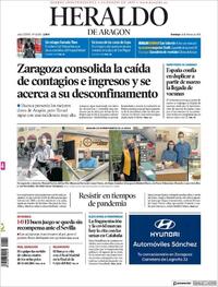 Portada Heraldo de Aragón 2021-02-14