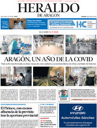 Portada Heraldo de Aragón 2021-03-14