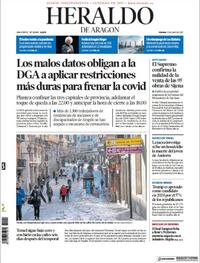 Portada Heraldo de Aragón 2021-01-15