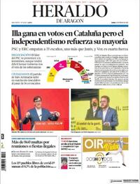 Portada Heraldo de Aragón 2021-02-15