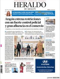 Portada Heraldo de Aragón 2021-01-17