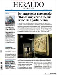 Portada Heraldo de Aragón 2021-02-17