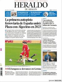 Portada Heraldo de Aragón 2021-04-17