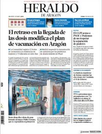 Portada Heraldo de Aragón 2021-01-22