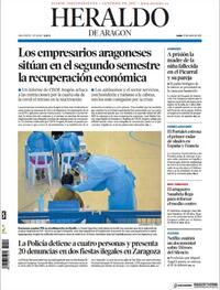 Portada Heraldo de Aragón 2021-01-25