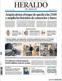 Portada Heraldo de Aragón 2021-02-25