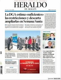 Portada Heraldo de Aragón 2021-03-25