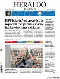 Portada Heraldo de Aragón 2021-02-26