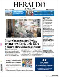 Portada Heraldo de Aragón 2021-02-28