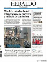 Portada Heraldo de Aragón 2021-03-29
