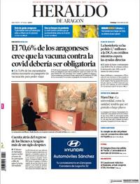 Portada Heraldo de Aragón 2021-01-31