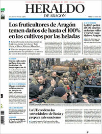 Portada Heraldo de Aragón 2022-04-05