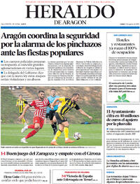 Portada Heraldo de Aragón 2022-08-08