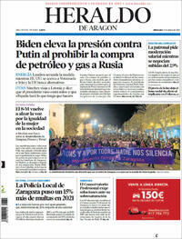Portada Heraldo de Aragón 2022-03-09
