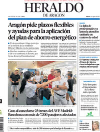 Portada Heraldo de Aragón 2022-08-09