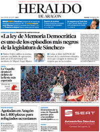 Portada Heraldo de Aragón 2022-07-10