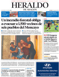 Portada Heraldo de Aragón 2022-08-14