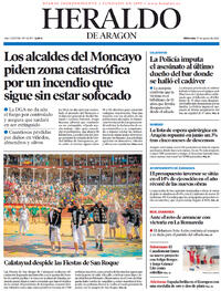 Portada Heraldo de Aragón 2022-08-17