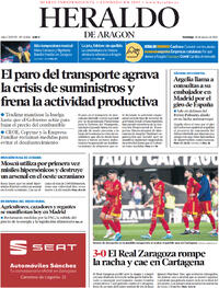 Portada Heraldo de Aragón 2022-03-20