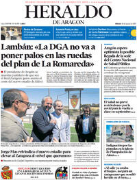 Portada Heraldo de Aragón 2022-08-20