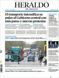 Portada Heraldo de Aragón 2022-03-24