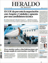 Portada Heraldo de Aragón 2022-05-24