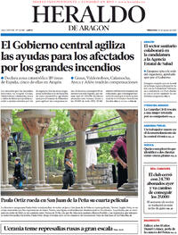 Portada Heraldo de Aragón 2022-08-24