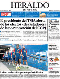 Portada Heraldo de Aragón 2022-09-24
