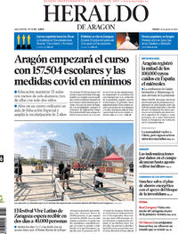 Portada Heraldo de Aragón 2022-08-26