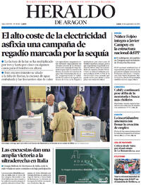 Portada Heraldo de Aragón 2022-09-26