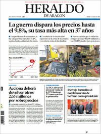 Portada Heraldo de Aragón 2022-03-31