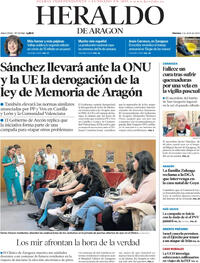 Portada Heraldo de Aragón 2024-04-05