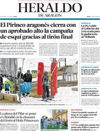 Portada Heraldo de Aragón 2024-04-08