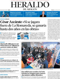 Portada Heraldo de Aragón 2024-04-12