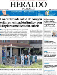 Portada Heraldo de Aragón 2024-04-13