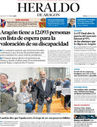 Portada Heraldo de Aragón 2024-04-19