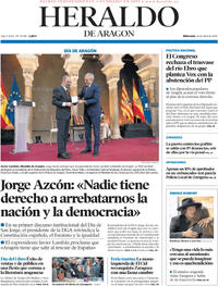 Portada Heraldo de Aragón 2024-04-24