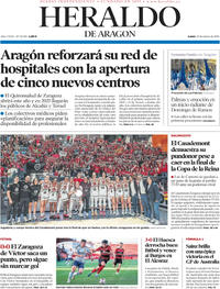 Portada Heraldo de Aragón 2024-03-25