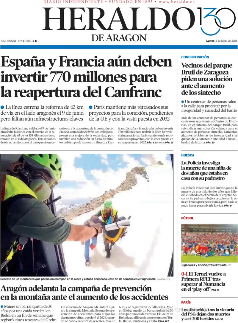 Portada Levante 2025-06-02