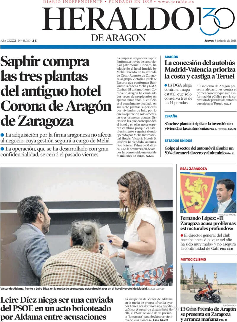 Portada Levante 2025-06-05
