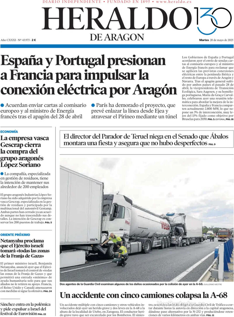 Portada Levante 2025-05-20