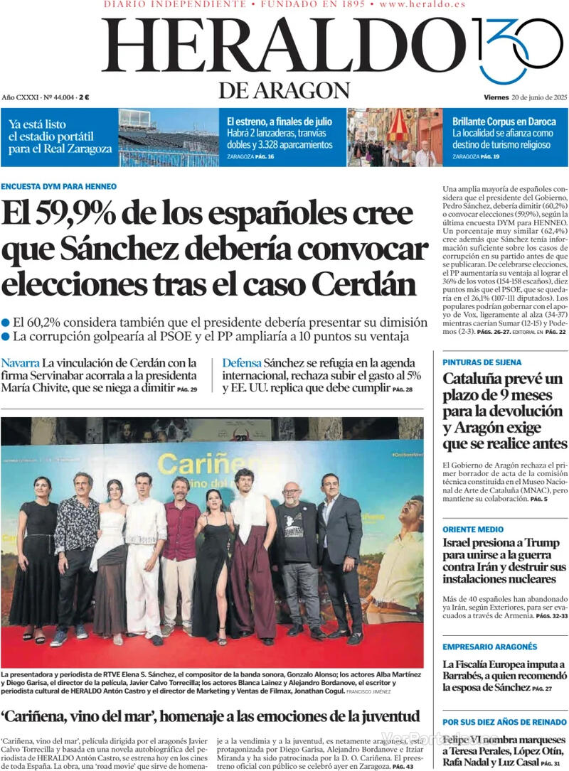 Portada Levante 2025-06-20