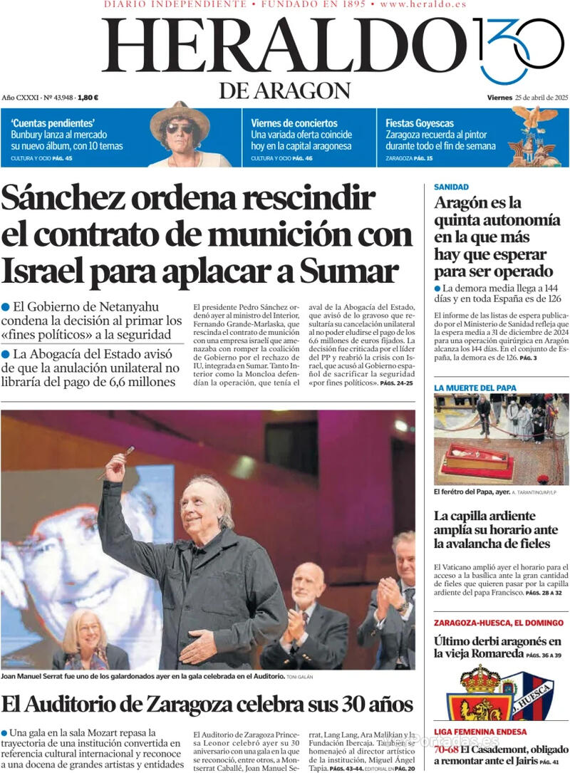 Portada Levante 2025-04-25