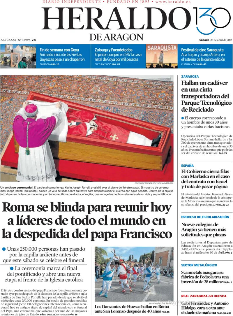 Portada Levante 2025-04-26