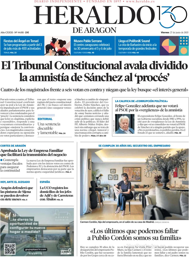 Portada Levante 2025-06-27